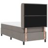 vidaXL Lit &agrave; ressort LED avec matelas Taupe 80 x 200 cm tissu