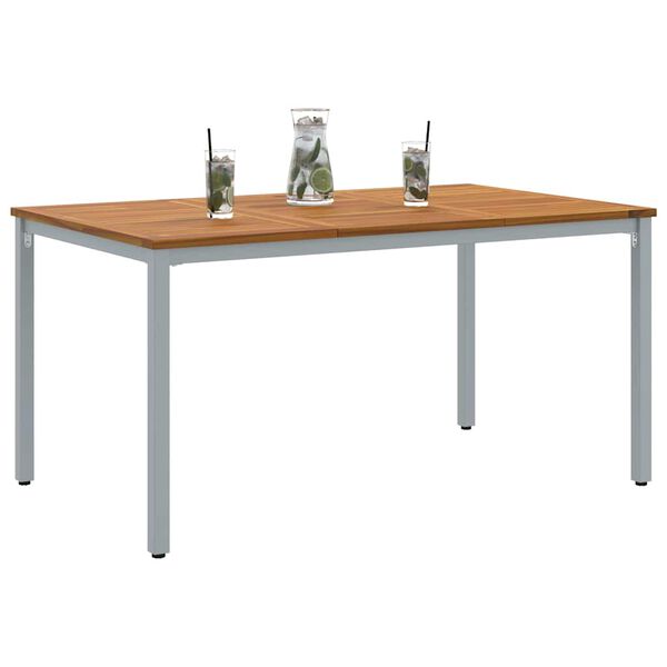 vidaXL Table de jardin Naturel et gris 150 x 90 x 75 cm