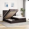 VidaXL Cadre de lit ottoman avec matelas marron fonc&eacute; 200x200 cm tissu