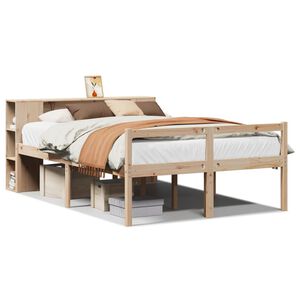 vidaXL Lit biblioth&egrave;que sans matelas 135x190 cm bois de pin massif