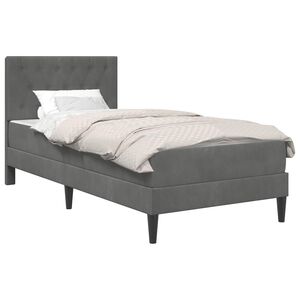 vidaXL Cadre de lit avec matelas Gris fonc&eacute; 80 x 200 cm Velours