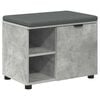 vidaXL Banc d'entr&eacute;e avec coussin Gris B&eacute;ton 60 x 38 x 46 cm