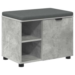vidaXL Banc d'entr&eacute;e avec coussin Gris B&eacute;ton 60 x 38 x 46 cm