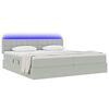 vidaXL Lit avec rangement et LED Gris clair 200 x 200 cm Velours