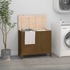 vidaXL Bo&icirc;te &agrave; linge Marron miel 88,5x44x76 cm Bois massif de pin
