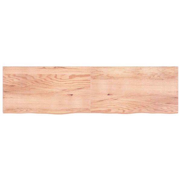 vidaXL Comptoir de salle de bain marron 220x60x(2-4) cm bois trait&eacute;