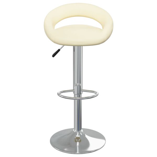 vidaXL Tabourets de bar lot de 2 cr&egrave;me similicuir