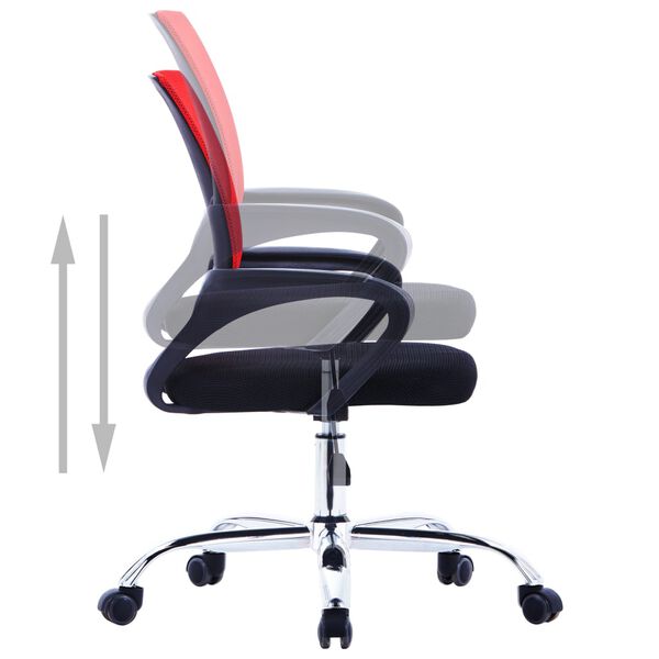 vidaXL Chaise de bureau avec dossier en maille Rouge Tissu