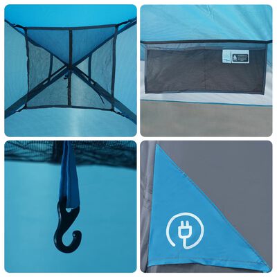 vidaXL Tente de camping à dôme 2 personnes bleu imperméable