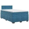 vidaXL Lit boxspring avec matelas Bleu fonc&eacute; 120 x 200 cm Velours