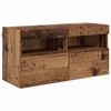 vidaXL Unit&eacute; murale de TV avec LED 4 pcs Bois ancien Bois d'ing&eacute;nierie