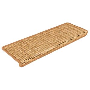 vidaXL Tapis d'escalier autocollants 15 pcs 65x21x4 cm sisal