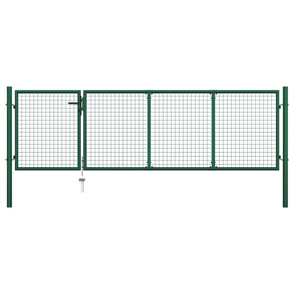 vidaXL Portail de jardin en acier vert 350 x 100 cm