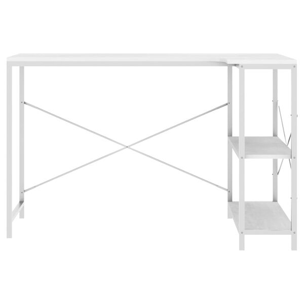 vidaXL Bureau d'ordinateur Blanc 110x72x70 cm Bois d'ing&eacute;nierie