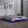 vidaXL Cadre de lit à LED sans matelas 120x190 cm bois massif