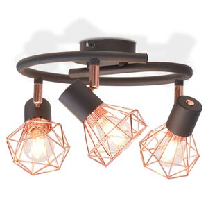 vidaXL Plafonnier avec 3 ampoules LED &agrave; filament 12 W
