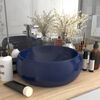 vidaXL Lavabo rond de luxe Bleu fonc&eacute; mat 40x15 cm C&eacute;ramique
