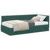 vidaXL Cadre de lit d'angle avec matelas 2 pcs Vert Velours