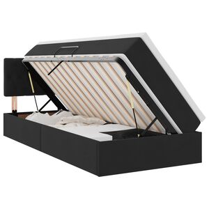 vidaXL Lit de rangement LED avec matelas Noir 100 x 200 cm Velours