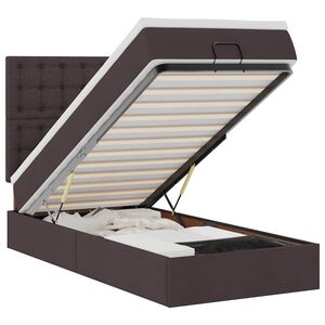 vidaXL Lit ottoman avec matelas marron fonc&eacute; 100x200 cm tissu