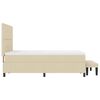 vidaXL Lit &agrave; ressorts avec matelas Cr&egrave;me 160 x 200 cm tissu