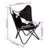 vidaXL Chaise papillon noir et blanc cuir de vache