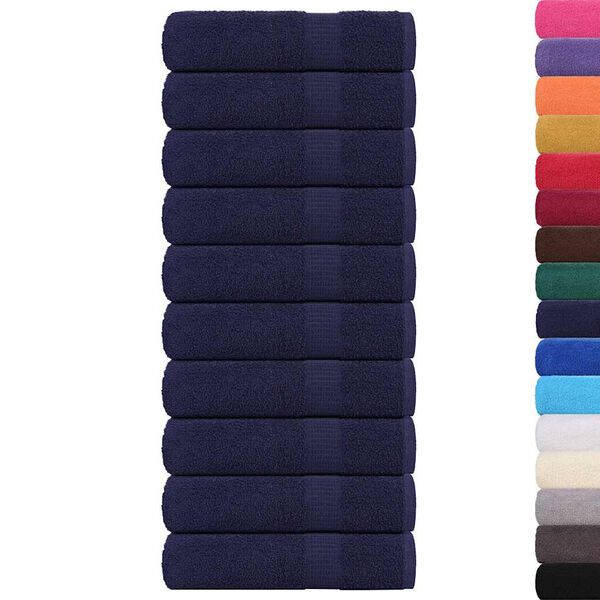 vidaXL Serviettes de bain FROGN 10 pcs bleu marine 100x150 cm 360 g/m&sup2;