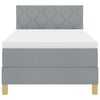 vidaXL Lit &agrave; ressorts avec matelas Gris clair 90 x 190 cm tissu
