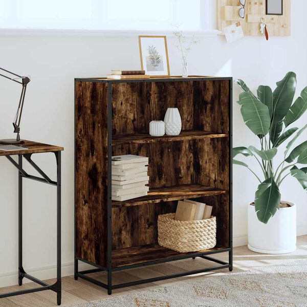 vidaXL Biblioth&egrave;que ch&ecirc;ne fum&eacute; 80,5x35x107,5 cm bois d'ing&eacute;nierie