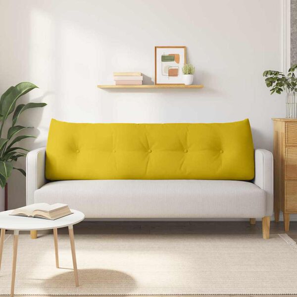 vidaXL Coussin de Dos Jaune 160 x 24 x 50 cm Velours
