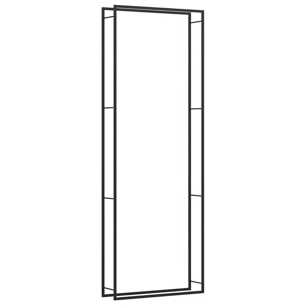 vidaXL Portant de bois de chauffage Noir mat 110x28x312 cm Acier
