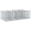 vidaXL Lit sur&eacute;lev&eacute; gabion 2 pc 200 x 100 x 60 cm Acier galvanis&eacute;