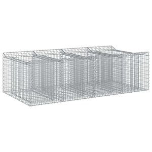 vidaXL Lit sur&eacute;lev&eacute; gabion 2 pc 200 x 100 x 60 cm Acier galvanis&eacute;