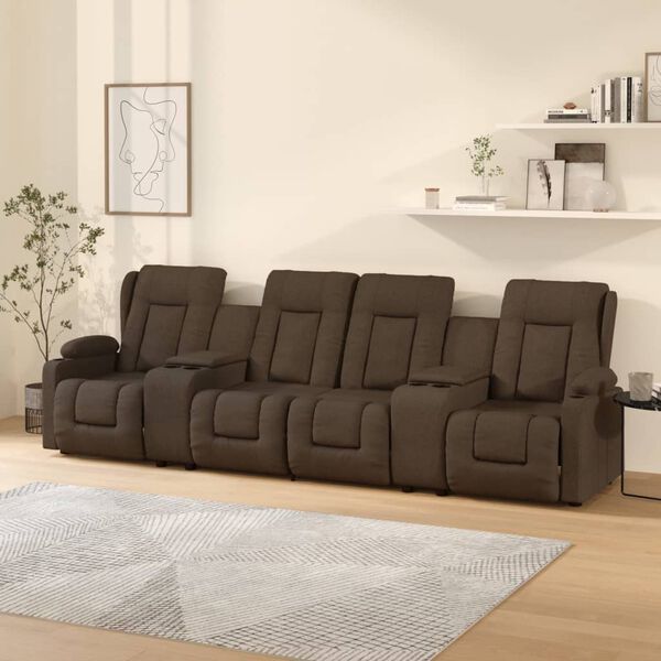 vidaXL Fauteuil de massage inclinable porte-gobelets 4 places marron