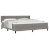 vidaXL Lit &agrave; ressorts avec t&ecirc;te de lit Taupe 200 x 200 cm tissu