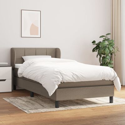 vidaXL Sommier à lattes de lit avec matelas Taupe 90x190 cm Tissu