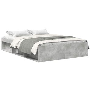 vidaXL Cadre de lit sans matelas gris b&eacute;ton 140x200 cm