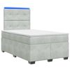 vidaXL Lit boxspring avec matelas Gris clair 120 x 200 cm Velours