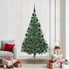 vidaXL Sapin de No&euml;l artificiel pr&eacute;-&eacute;clair&eacute; Vert 210 cm PVC
