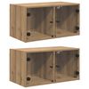 vidaXL Cabinets muraux 2 pc 68 x 37 x 35 cm Bois d'ing&eacute;nierie