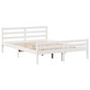 vidaXL Cadre de lit sans matelas blanc 135x190 cm bois de pin massif