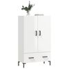 vidaXL Buffet haut blanc brillant 69,5x31x115 cm bois d'ing&eacute;nierie