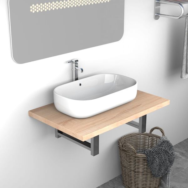 vidaXL Meuble de salle de bain Chêne 60x40x16,3 cm