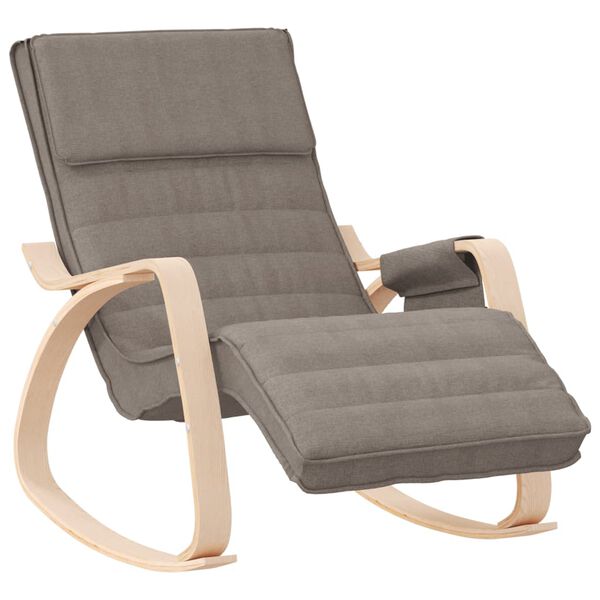 vidaXL Chaise &agrave; bascule Taupe Tissu