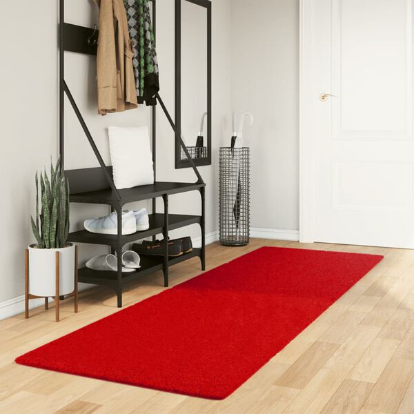 vidaXL Tapis OVIEDO &agrave; poils courts rouge 80x250 cm