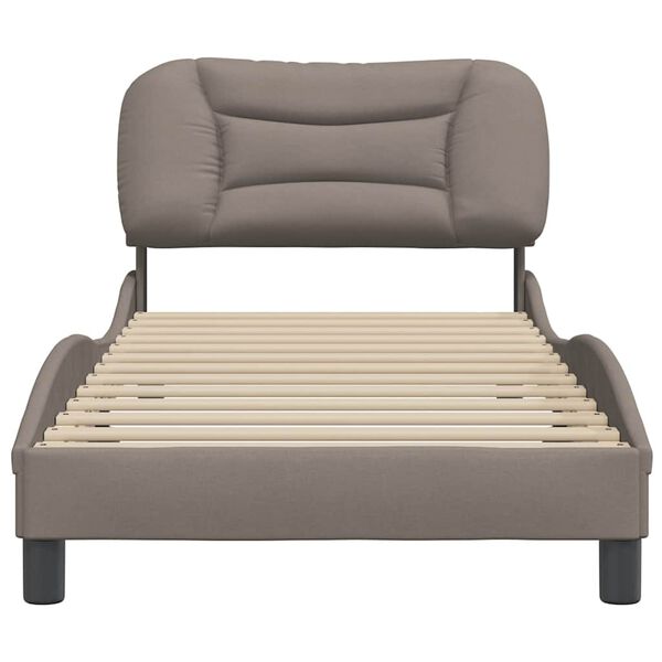vidaXL Cadre de lit sans matelas Hvar taupe 90x190 cm tissu