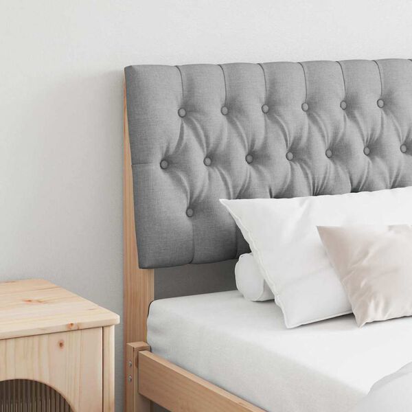 vidaXL T&ecirc;te de lit capitonn&eacute;e Gris clair 180 cm Pin massif