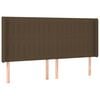 vidaXL T&ecirc;te de lit avec oreilles Marron fonc&eacute; 203x16x118/128 cm Tissu