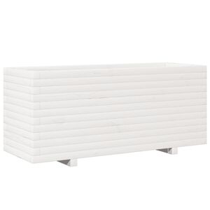 vidaXL Jardini&egrave;re blanc 110x40x49,5 cm bois de pin massif