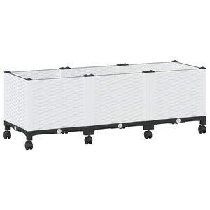vidaXL Jardini&egrave;re avec Roues Blanc 120 x 40 x 48 cm PP